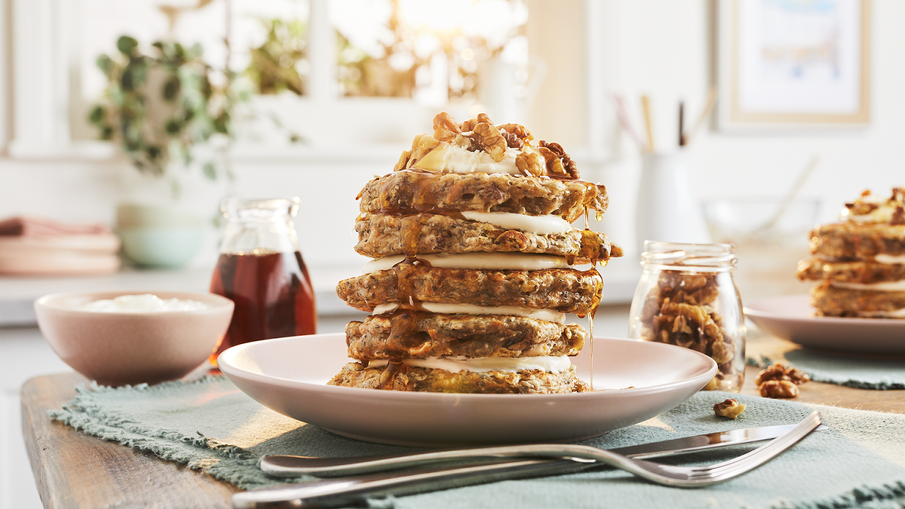 Dr Oetker Bakes Carrot Cake Pancakes With Walnuts & Honey