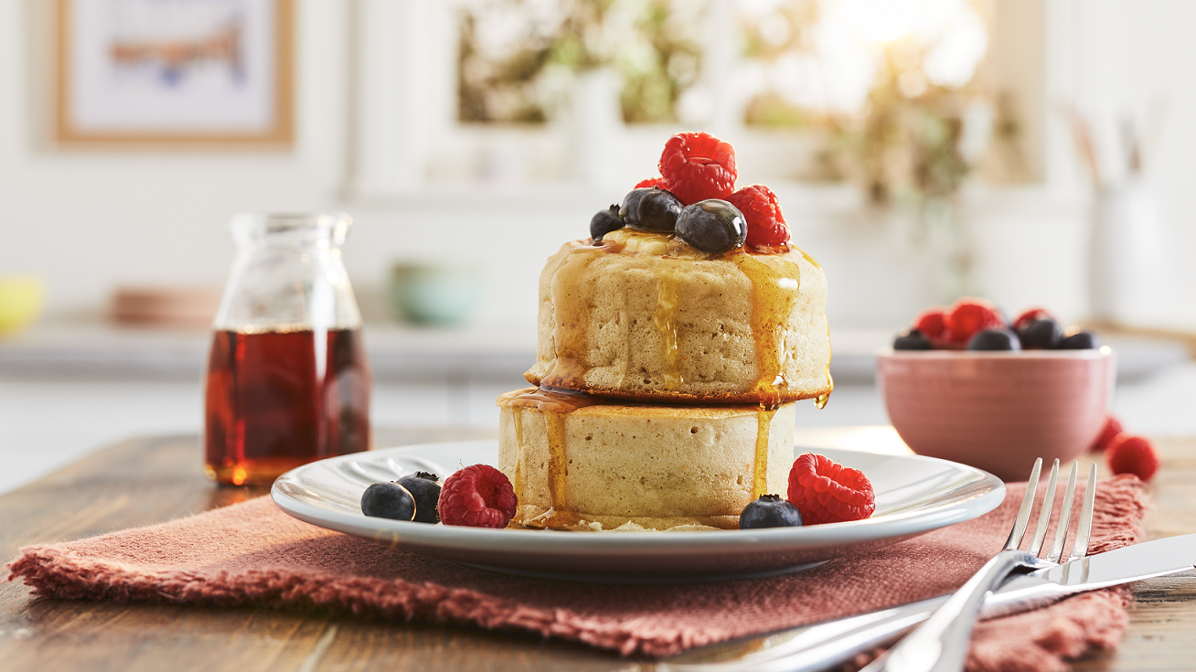 Dr Oetker Pancake Stack With Raspberries, Blueberries and Honey