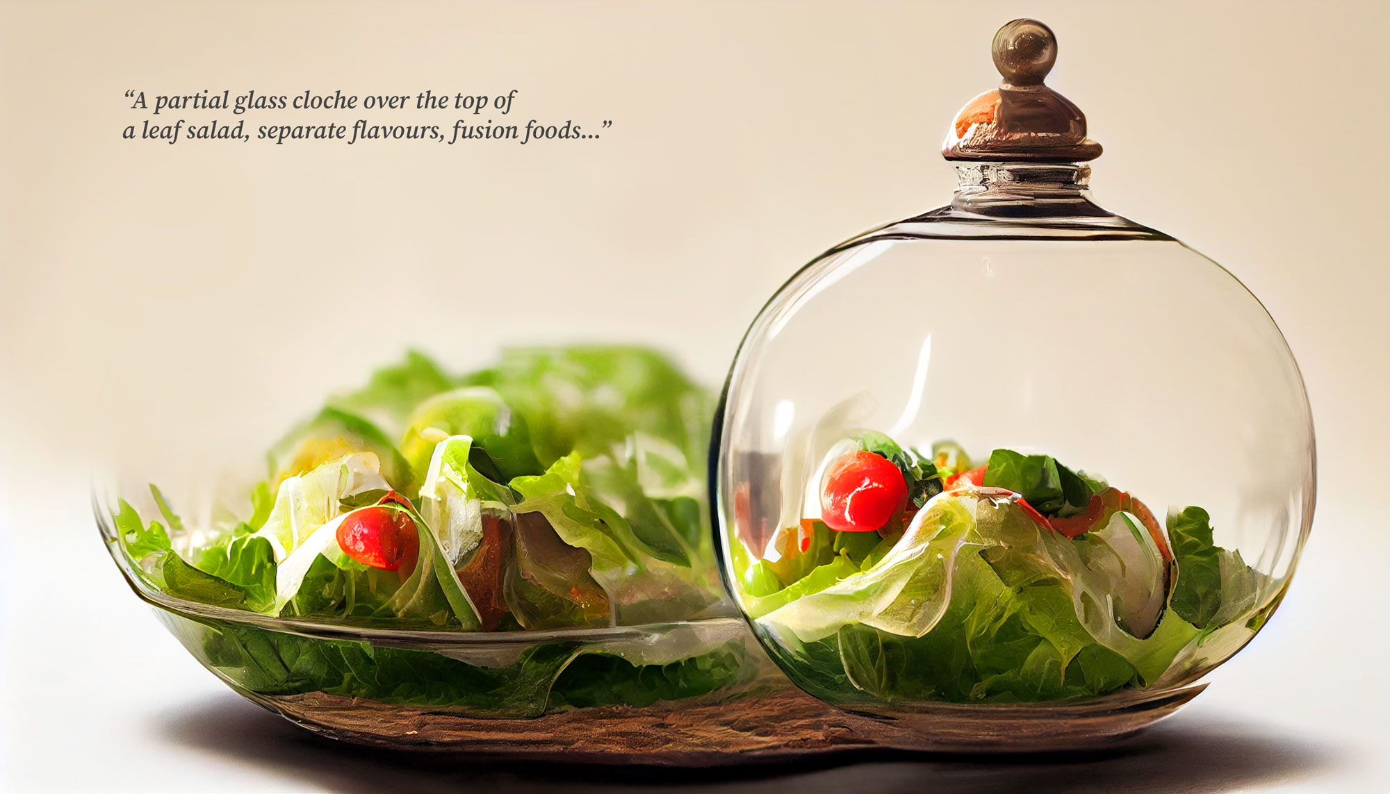 AI Creative - Glass Cloche & Leaf Salad
