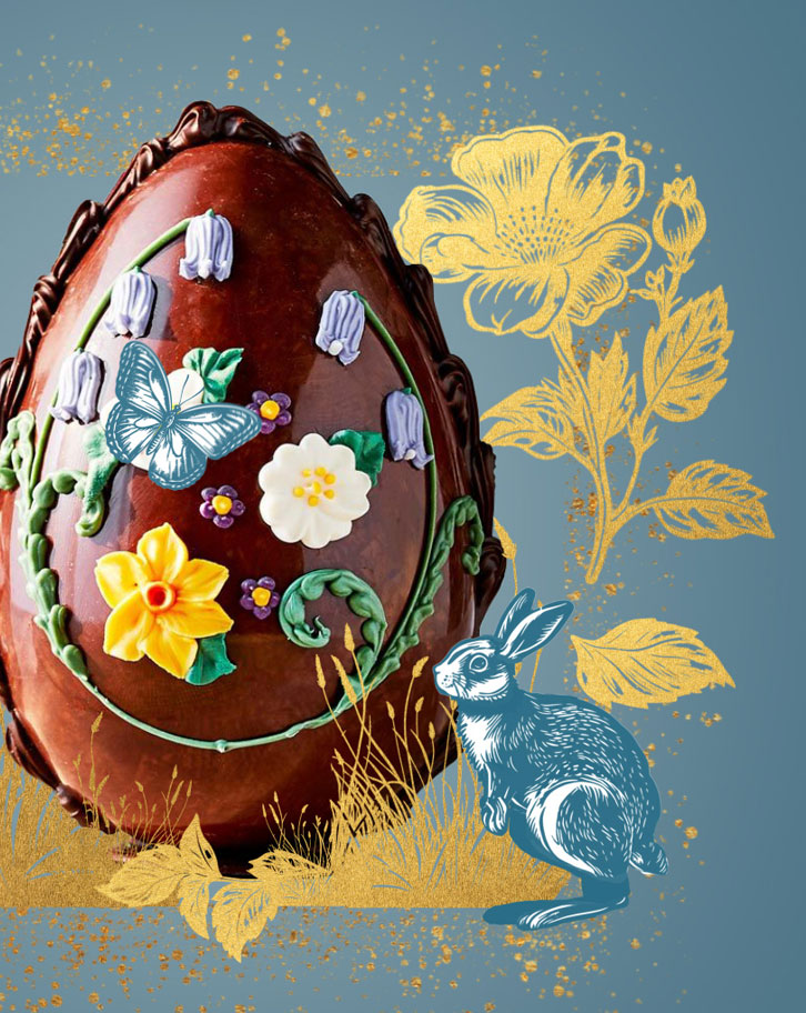 Bettys chocolate egg with motion graphics, Easter theme