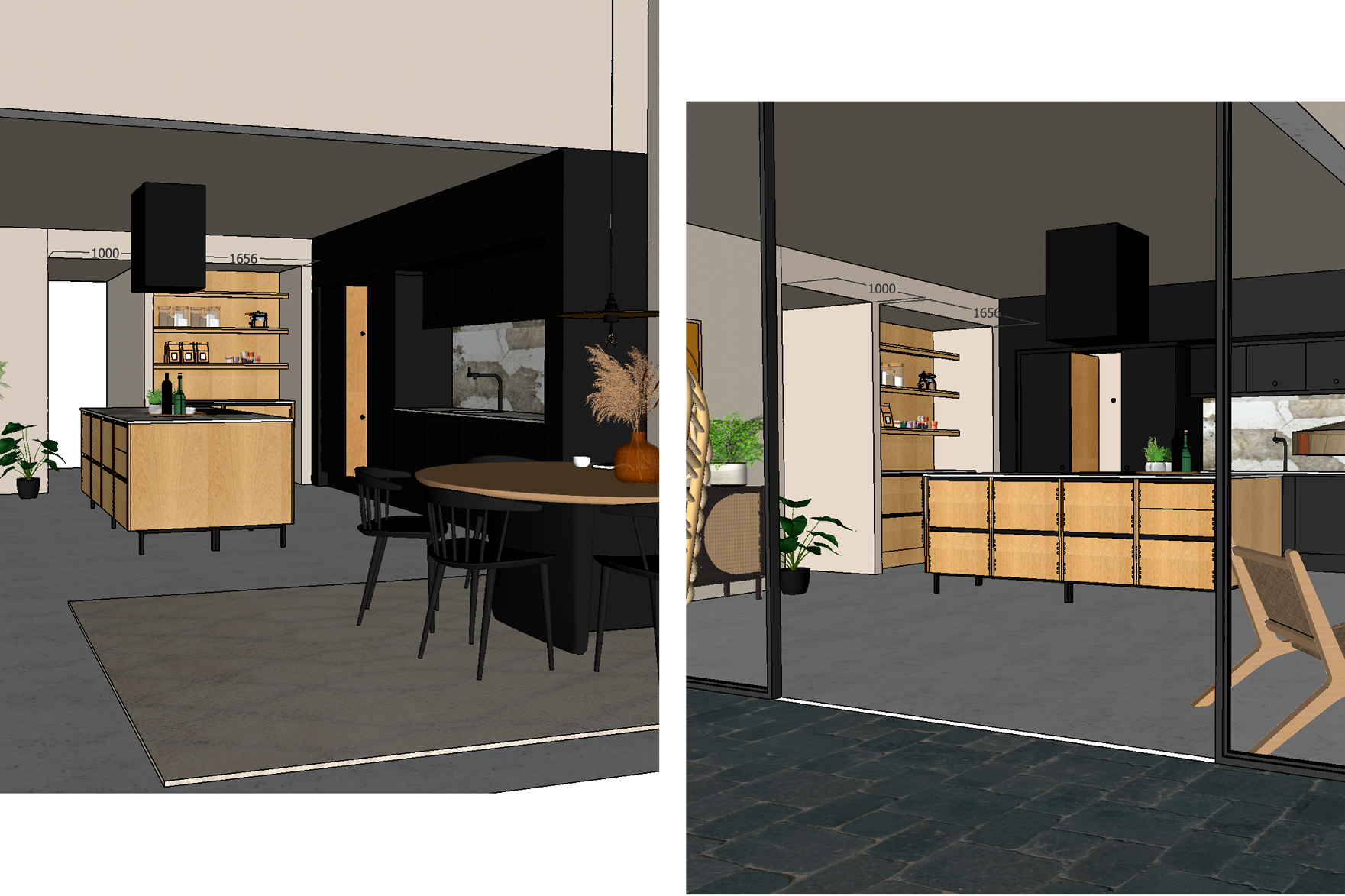 Sustainable Production - Drawing of kitchen set 