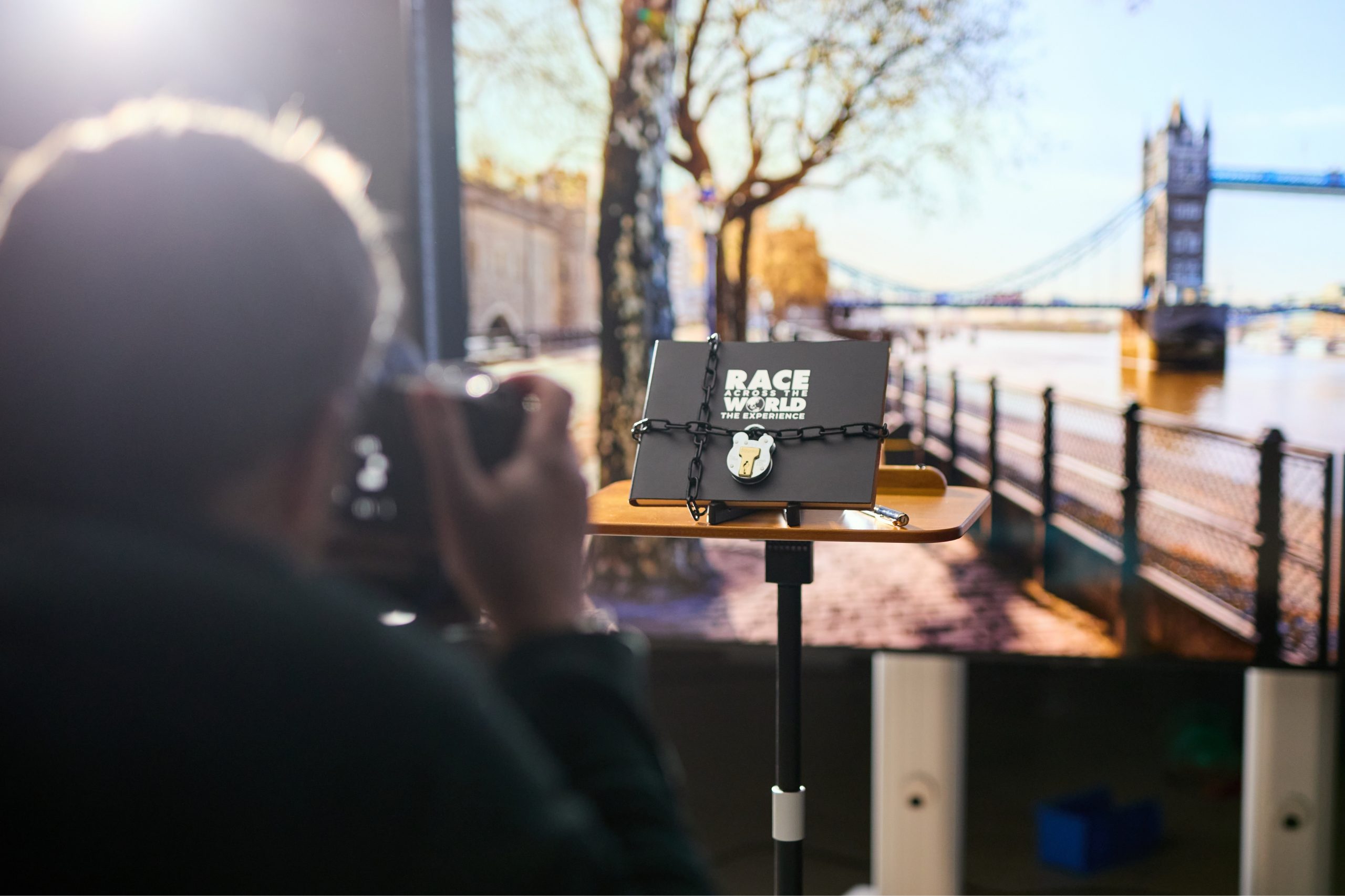Race across the world experience, press shots using virtual production studio